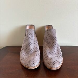 Lucky Brand Gray Perforated Ankle Booties